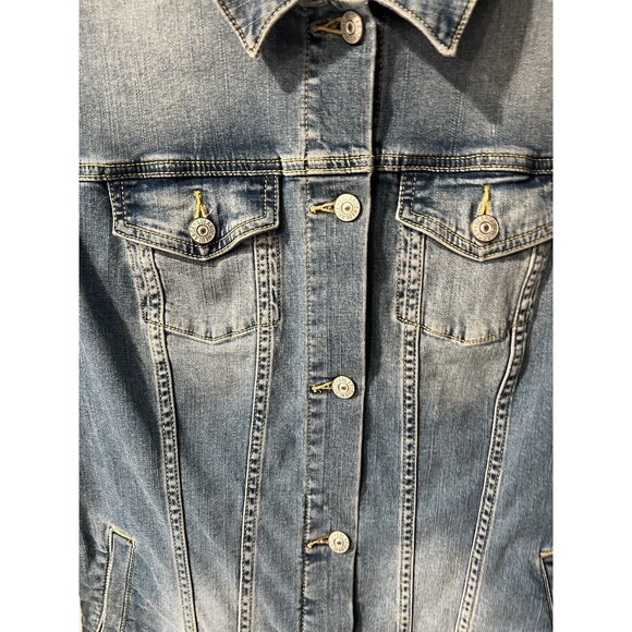 Lularoe Denim Jacket Womens Small Jaxon Blue Jeans Magical Unicorn mystical New - Picture 6 of 10